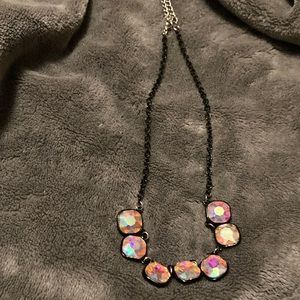 Iridescent stone necklace